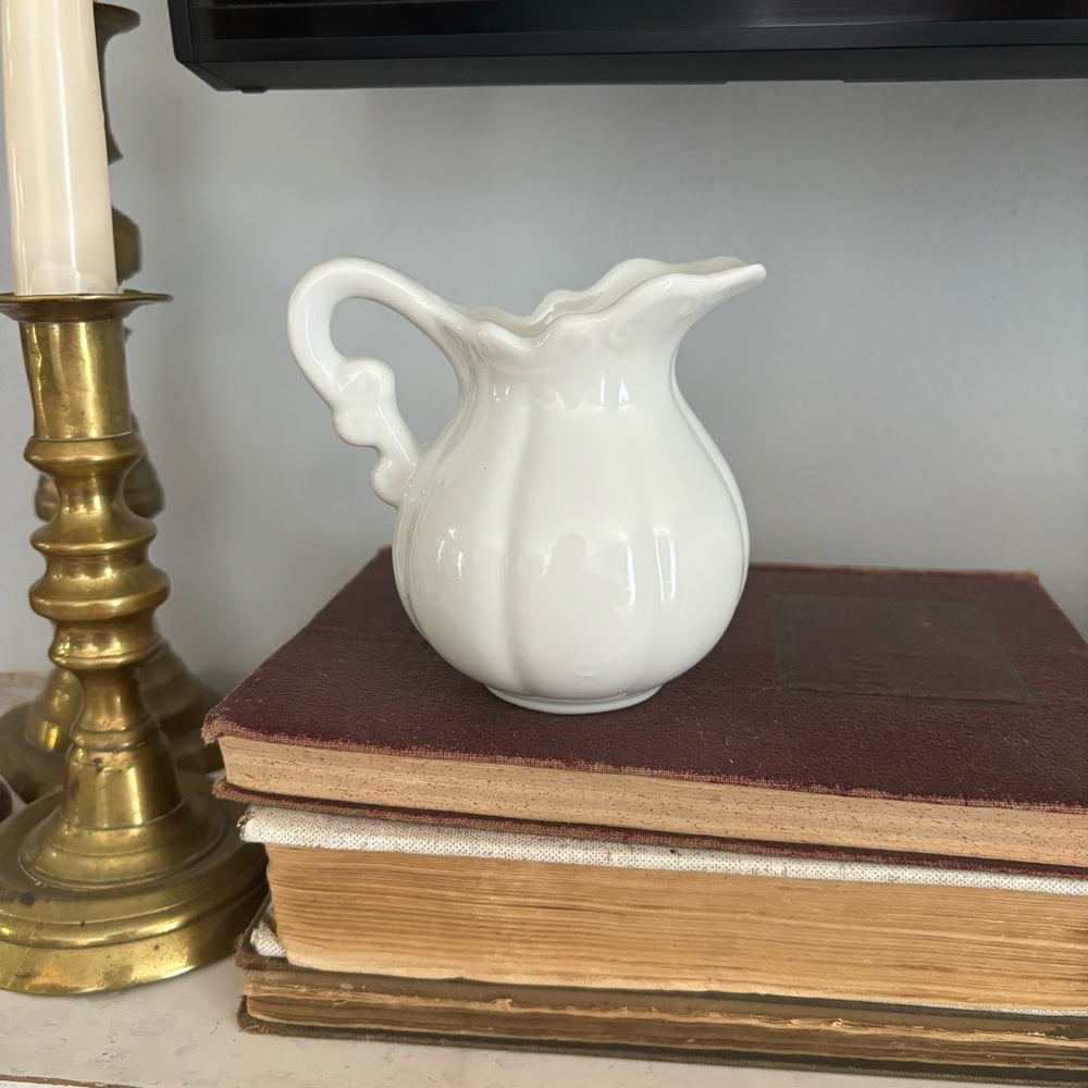 Small white pitcher